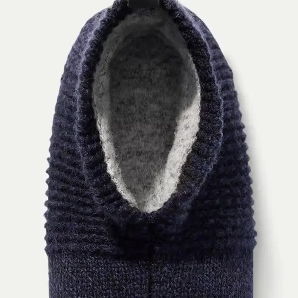 Bombas Gripper Slipper Socks Navy Knit House Shoes Adult Mens Size Large 10-12.5